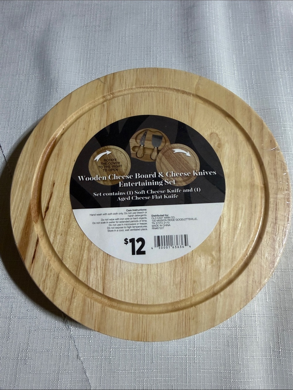 Travel Wooden Cheese Board & Knife Entertaining Set - Natural Wood